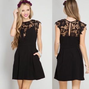Little Black Dress Lace Mini Dress